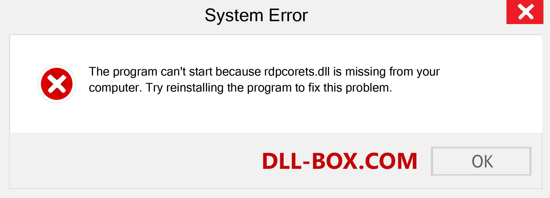  rdpcorets.dll file is missing?. Download for Windows 7, 8, 10 - Fix  rdpcorets dll Missing Error on Windows, photos, images